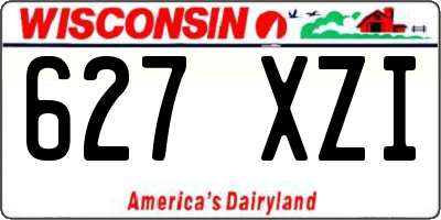 WI license plate 627XZI