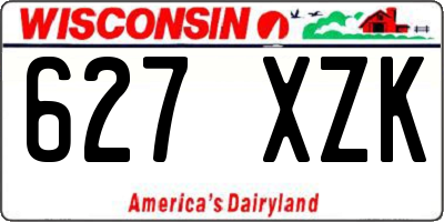 WI license plate 627XZK