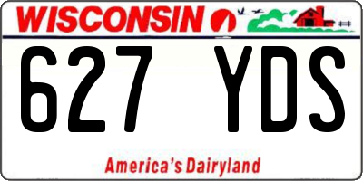 WI license plate 627YDS