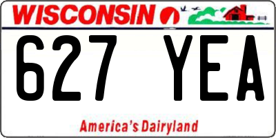 WI license plate 627YEA