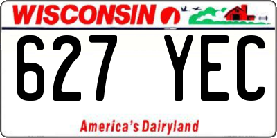 WI license plate 627YEC