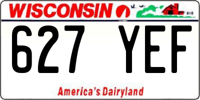 WI license plate 627YEF