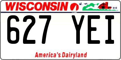 WI license plate 627YEI