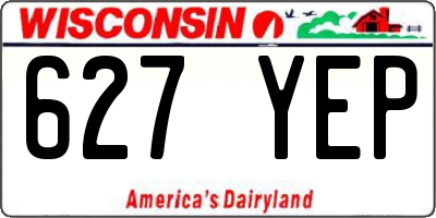 WI license plate 627YEP