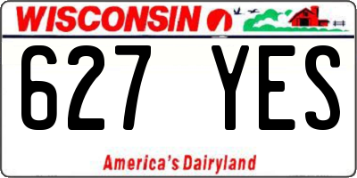 WI license plate 627YES