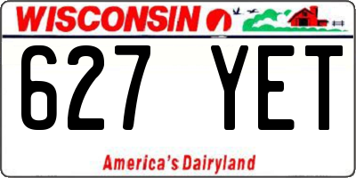 WI license plate 627YET