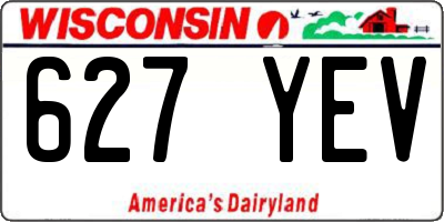 WI license plate 627YEV