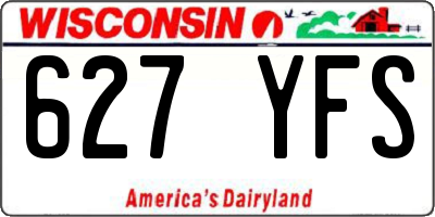 WI license plate 627YFS