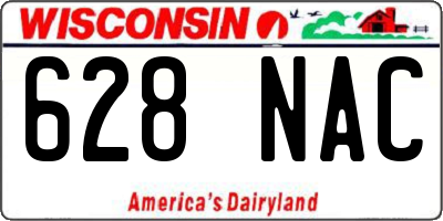 WI license plate 628NAC