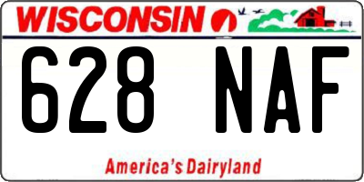 WI license plate 628NAF