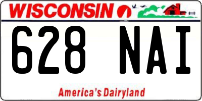 WI license plate 628NAI