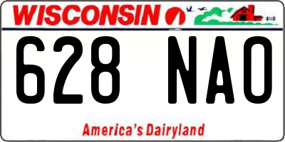 WI license plate 628NAO