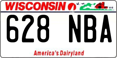 WI license plate 628NBA