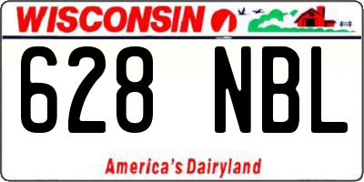 WI license plate 628NBL