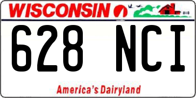 WI license plate 628NCI