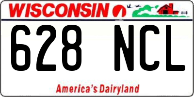 WI license plate 628NCL