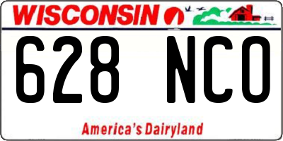 WI license plate 628NCO