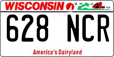WI license plate 628NCR