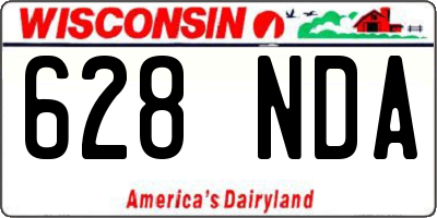 WI license plate 628NDA