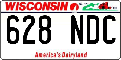 WI license plate 628NDC