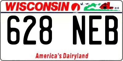 WI license plate 628NEB