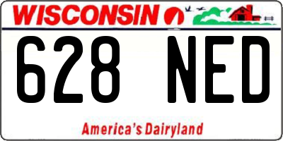 WI license plate 628NED