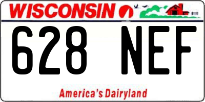 WI license plate 628NEF