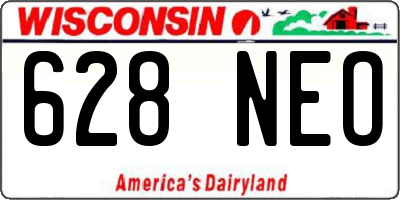 WI license plate 628NEO