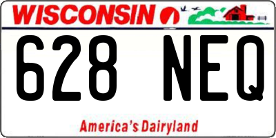 WI license plate 628NEQ