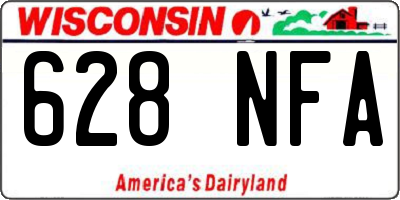 WI license plate 628NFA