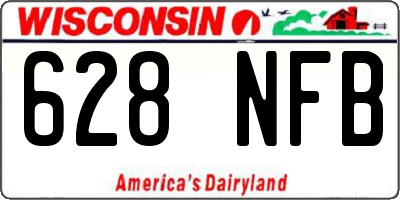 WI license plate 628NFB
