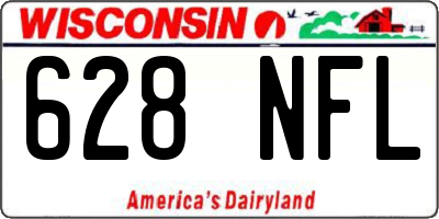 WI license plate 628NFL