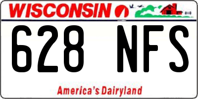 WI license plate 628NFS