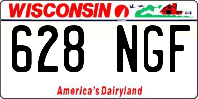 WI license plate 628NGF