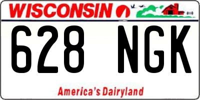 WI license plate 628NGK
