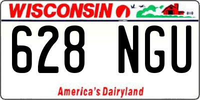 WI license plate 628NGU