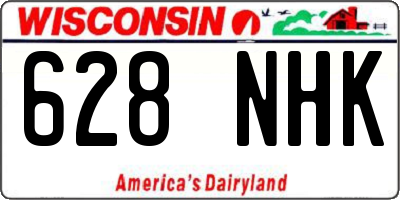 WI license plate 628NHK