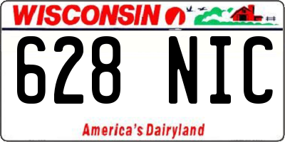 WI license plate 628NIC