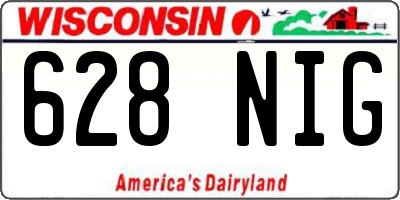 WI license plate 628NIG