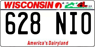 WI license plate 628NIO
