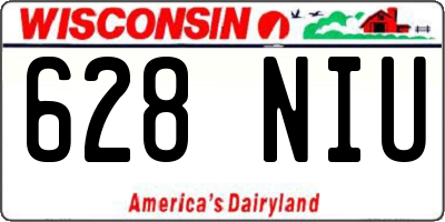 WI license plate 628NIU