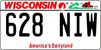 WI license plate 628NIW