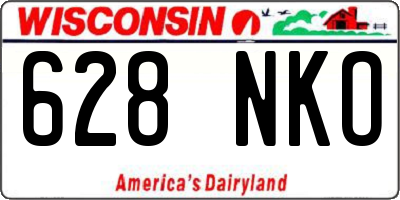 WI license plate 628NKO