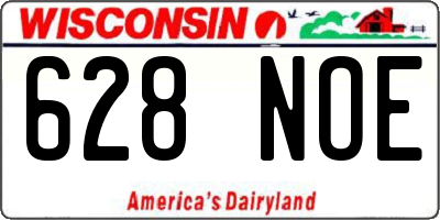 WI license plate 628NOE