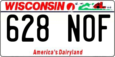 WI license plate 628NOF