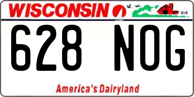 WI license plate 628NOG