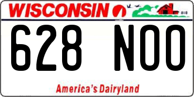 WI license plate 628NOO