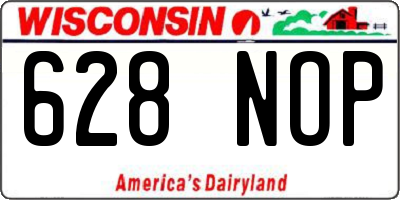 WI license plate 628NOP