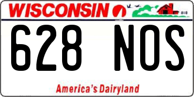 WI license plate 628NOS