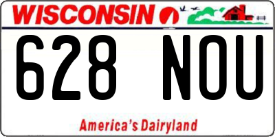 WI license plate 628NOU